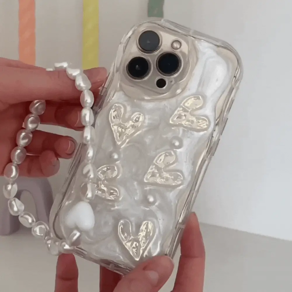 Beaded Phone Strap - Chunky Pearls - Image 5