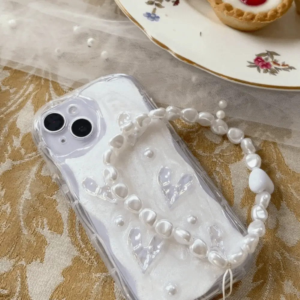 Beaded Phone Strap - Chunky Pearls - Image 7