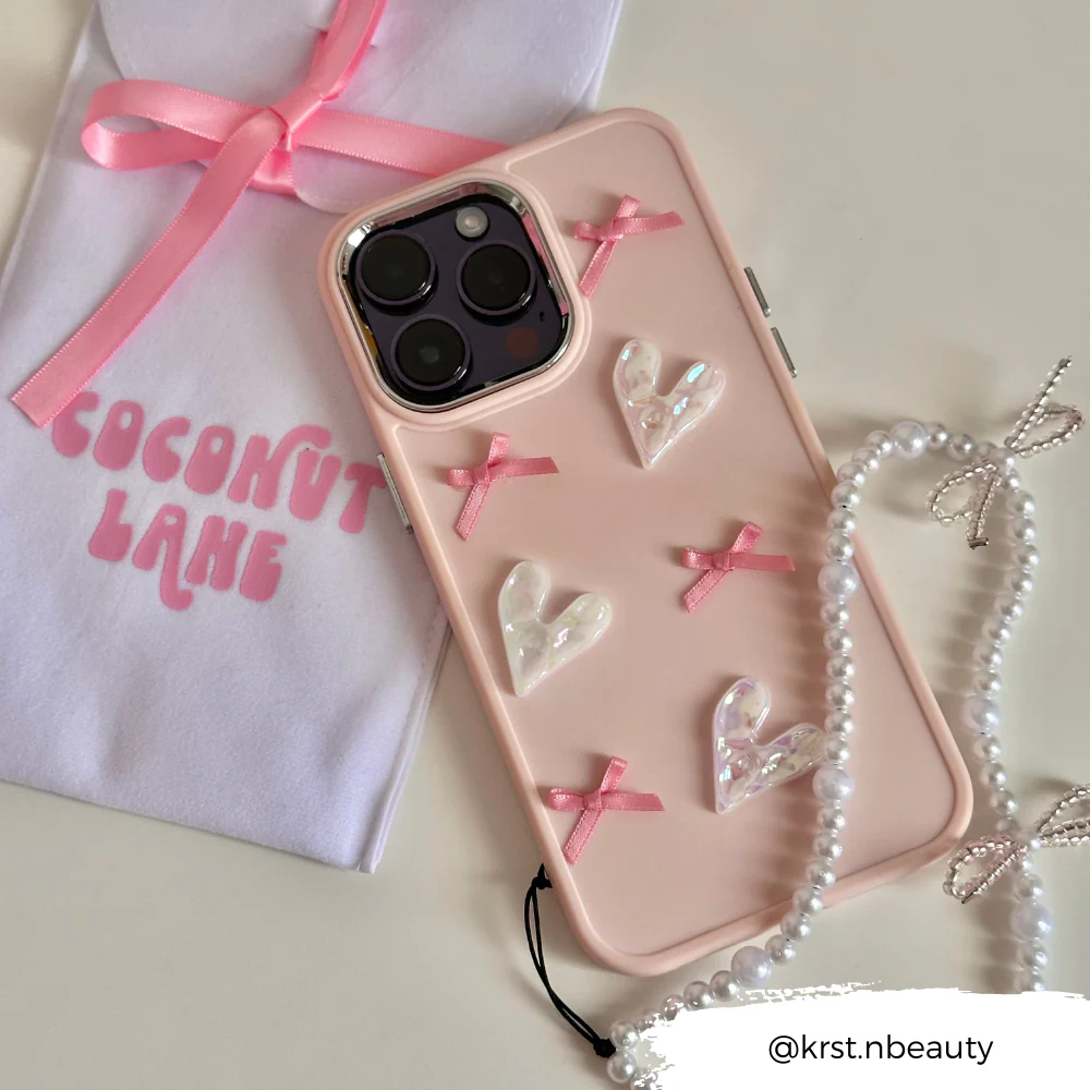 Beaded Phone Strap - Mini Cute Pearl Bows - Image 9