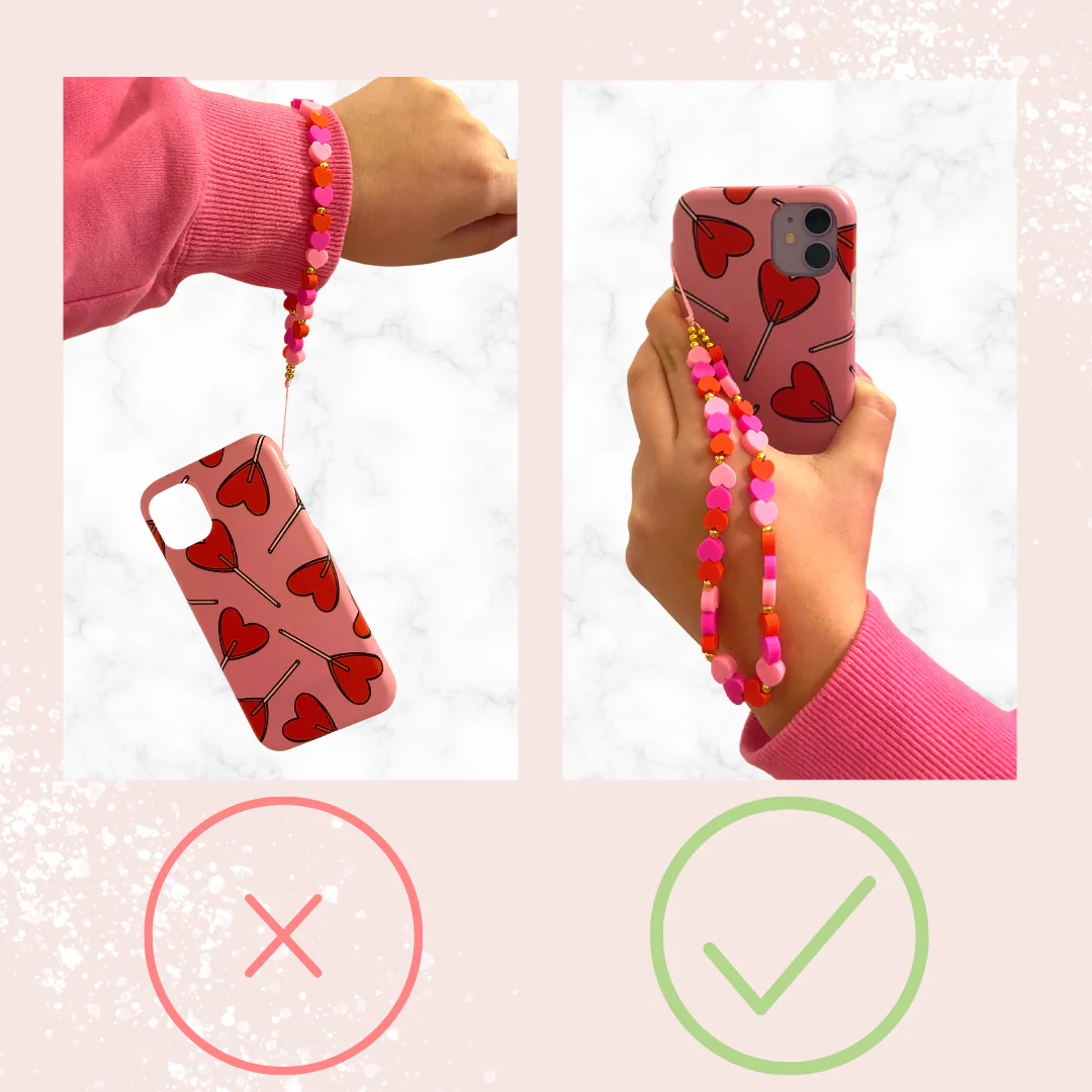 Beaded Phone Strap - Nude & Pearl - Image 9