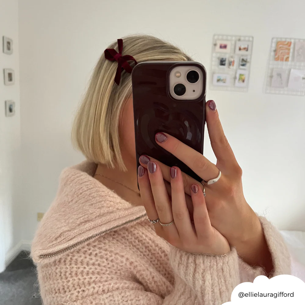 Burgundy Mini Bow Hair Clips - Image 3