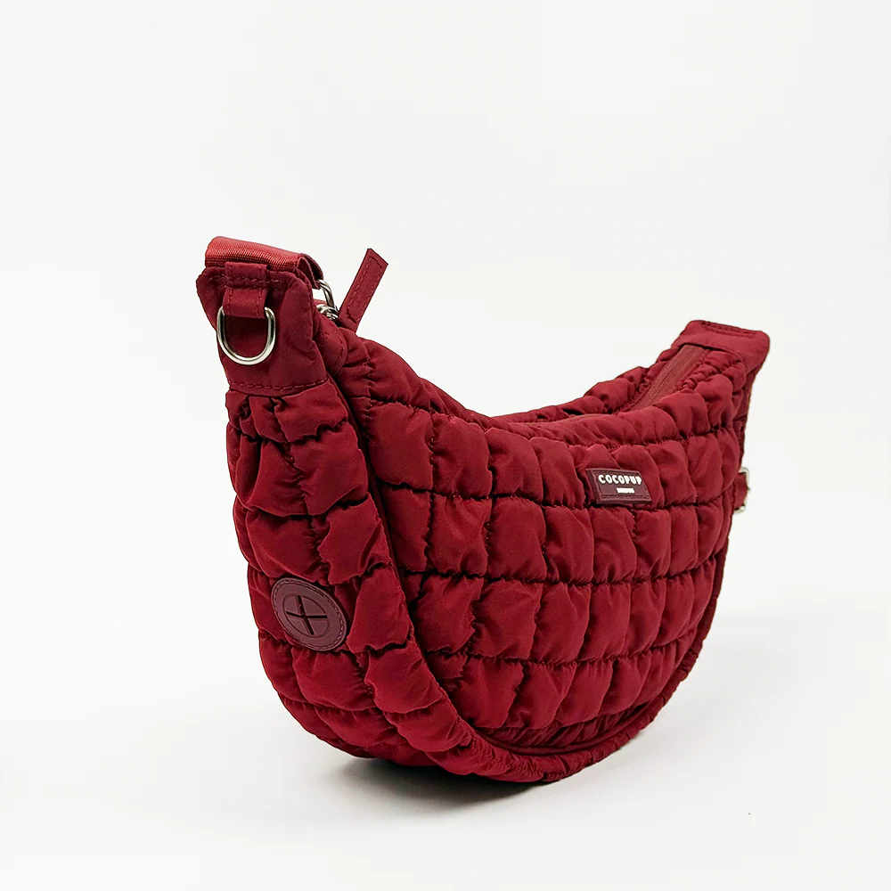 Crossbody Crescent Dog Walking Bag Bundle - Merlot - Image 4