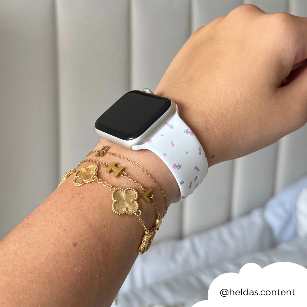 Ditsy Floral White Apple Watch Strap - Image 11