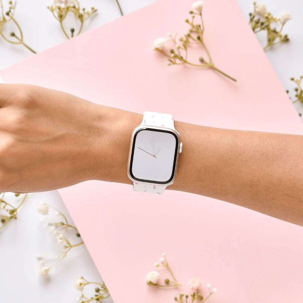 Ditsy Floral White Apple Watch Strap - Image 5