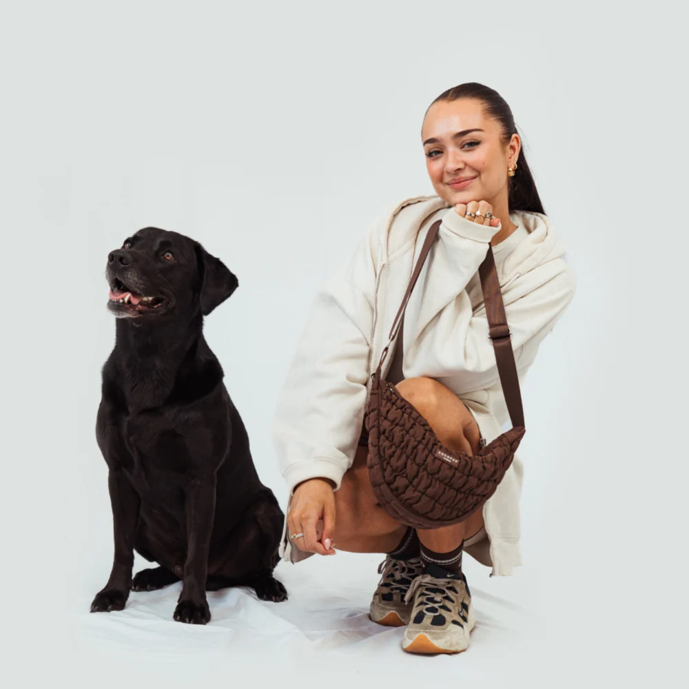 Crossbody Crescent Dog Walking Bag Bundle - Espresso - Image 11