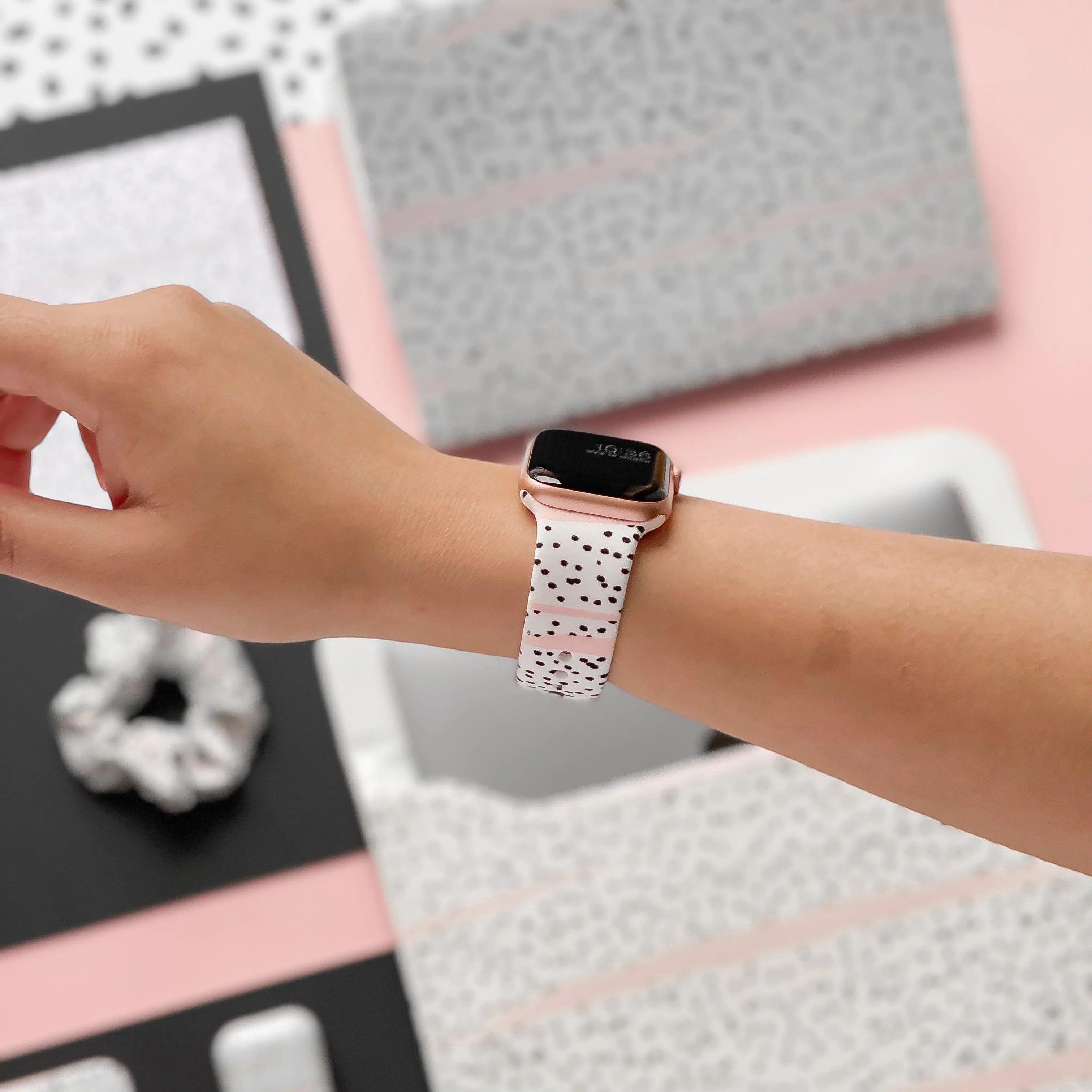 Pink Dalmatian Apple Watch Strap - Image 3