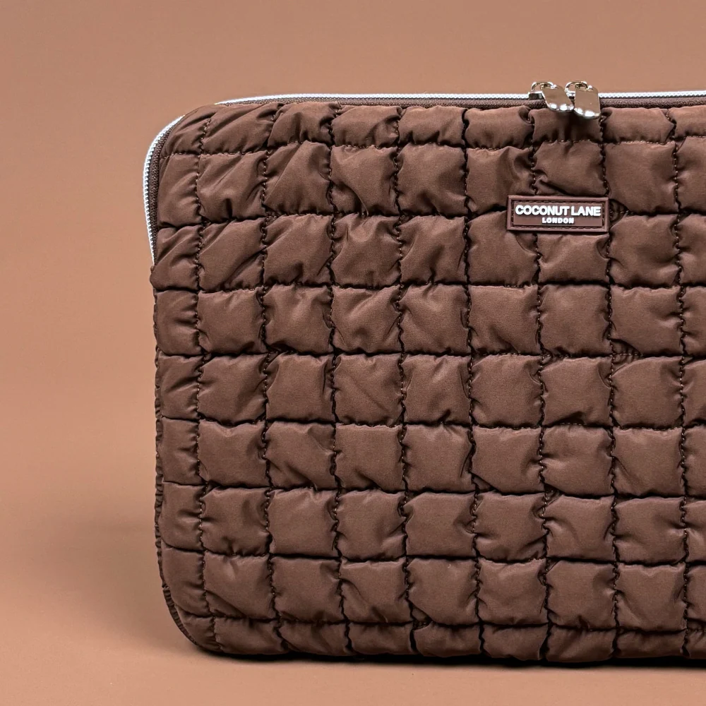 Quilted Chocolate Laptop Sleeve - Image 5