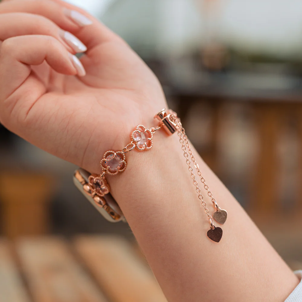 Rose Gold Flower Bracelet Apple Watch Strap - Image 9